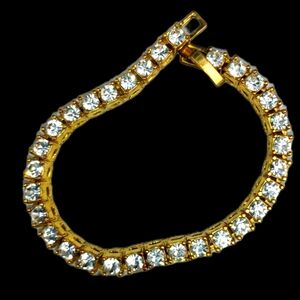 Elegant Gold Bracelet (Stainless And CZ)